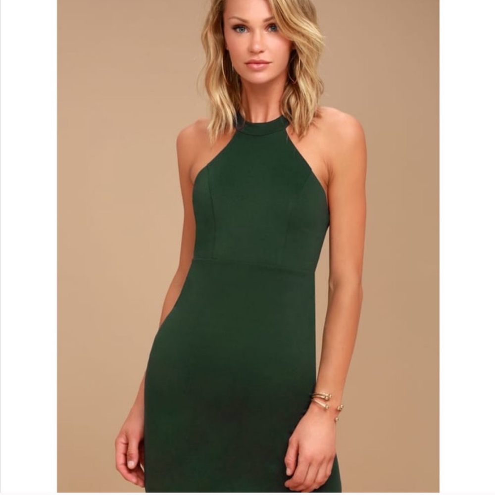 Christmas Holiday Lulu's Endlessly Alluring Forest Green Bodycon